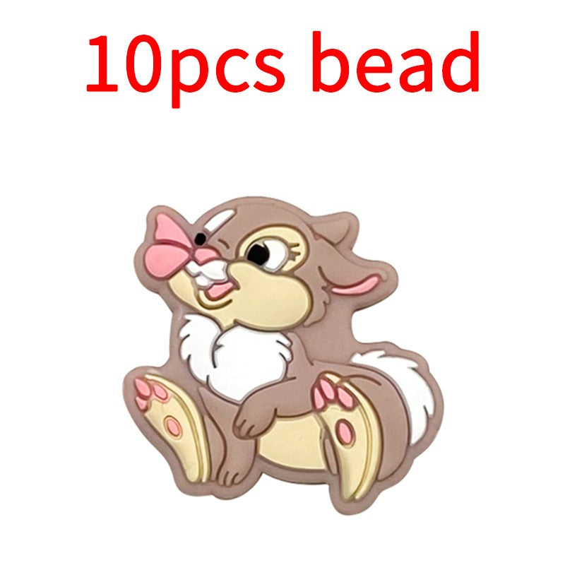 10pcs Mickey Minnie Silicone Pacifier Clips Food Grade Teethers For Baby DIY Baby Soother Nursing Pacifier Chain Accessories