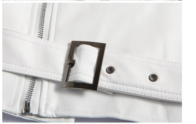 Men Slim White Leather Jackets Oblique Zipper Motorcycle Jackets New Men Outwear Moto Biker PU Leather Coats Size 4XL