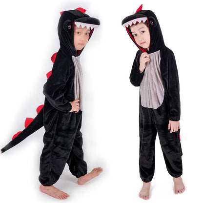 Cute Child Dinosaur Kugurumi Costume Cosplay Boys 2-4T 4-8Y Green Black Kindergarten School Party Game Role Play Suit Umorden