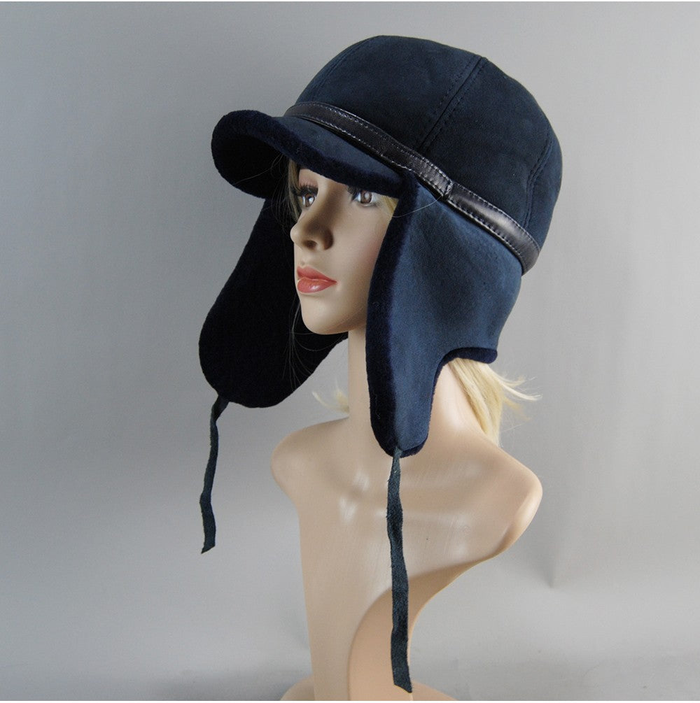 Chapéu Unissex De Lã E Pele Genuína, Novo, Inverno, Quente, Aviador, Russo Ushanka Com Abas Para As Orelhas, Couro Bovino Grosso, Quebra-Neve, Boné De Beisebol