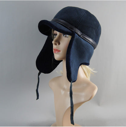 Chapéu Unissex De Lã E Pele Genuína, Novo, Inverno, Quente, Aviador, Russo Ushanka Com Abas Para As Orelhas, Couro Bovino Grosso, Quebra-Neve, Boné De Beisebol