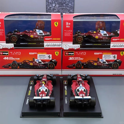 Novo Estoque Bburago 2025 F1 1:43 Sf-25 Leclerc Hamilton Rb21 Verstappen Mcl39 W16 Versão Capacete Modelo Miniatura de Liga Brinquedos Personalizados