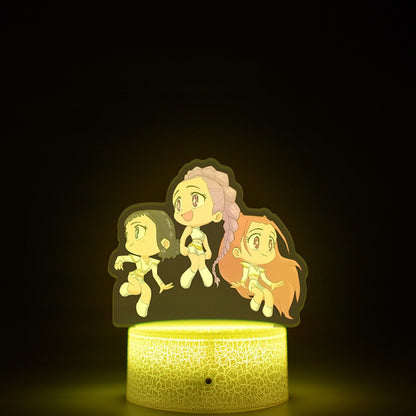 KPop K-POP Demon Hunters Kawaii Zoe Rumi Mira Saja Boys Superstar Monochrome Light Remote Control 16 Color Light Night Light