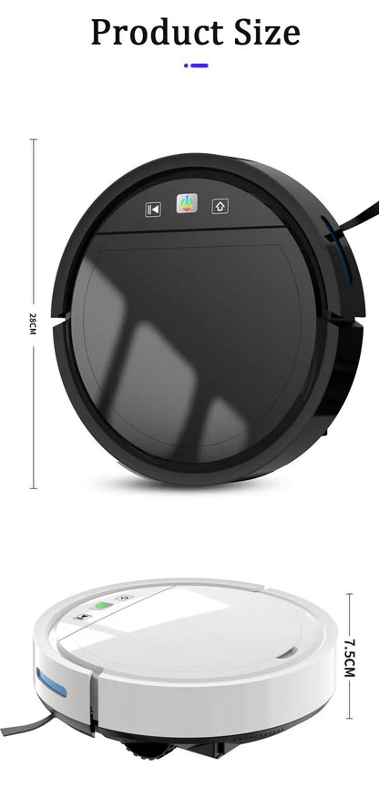 Robô Aspirador de Pó 2500PA Smart Controle Remoto Sem Fio Recarga Automática Aparelho de Limpeza Varredura de Chão Aspirador de Pó Para Casa