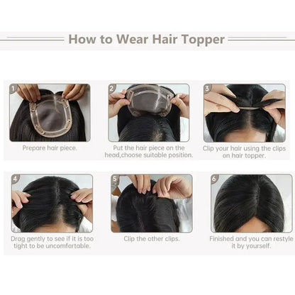 Aplique Capilar Feminino Sintético com Franja - Extensão de Cabelo Fina e Respirável Loira, Topper Capilar para Mulheres, Peruca de Cabelo Falso