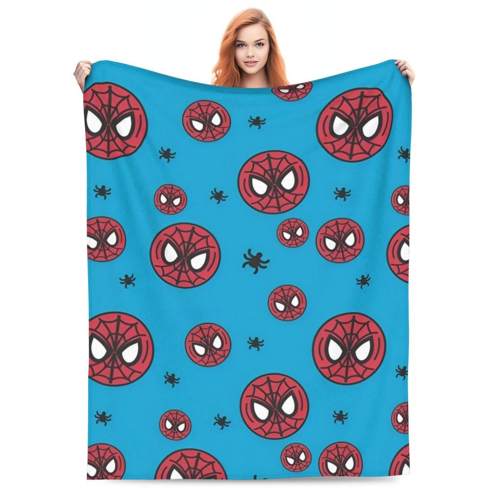 Cobertor de flanela engraçado e quente de desenho animado anime do Homem-Aranha, lindo e legal, para decoração de cama e lounge