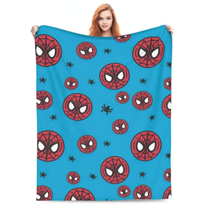 Cobertor de flanela engraçado e quente de desenho animado anime do Homem-Aranha, lindo e legal, para decoração de cama e lounge
