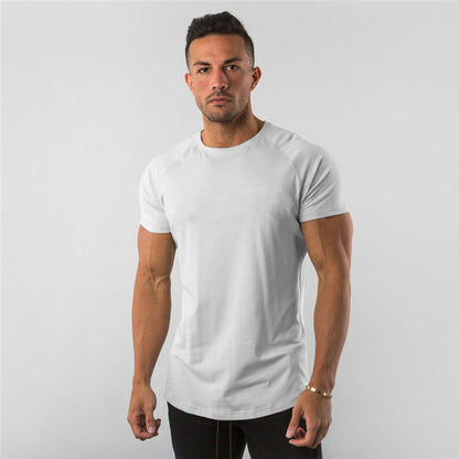 Men's Summer Skinny Casual T-Shirt Short Sleeve Tee Male Gym Fitness Sport Cotton Tops Man Running Workouts Sweatshirt Clothing