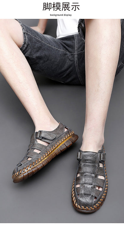 Handmade Men's Shoes Handmade Leather Men Shoes Casual Loafers Slip Onzipper Split Leather Shoes Men Flats Hot Sale Moccasins