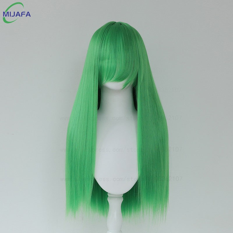 Peruca de Cosplay Longa e Lisa de Altíssima Qualidade, 400g, 48 Cores, 60cm, com Franja, Resistente ao Calor, Perucas Anime + Touca de Peruca