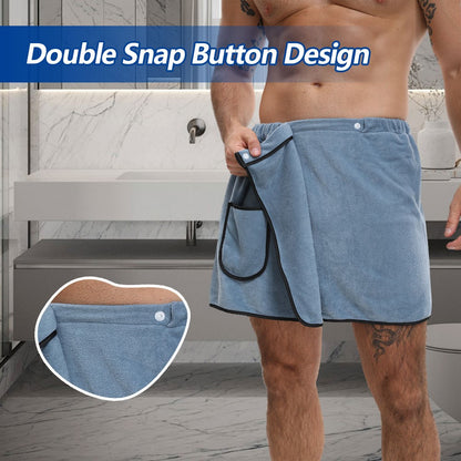 Saia de Banho Masculina de Hotel, Doméstica, Simples, Fibra Fina Ajustável, Tamanho Adequado para Homens com Peso Inferior a 90 KG.