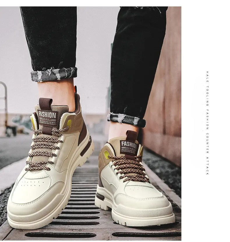 Tênis Masculino Casual de Outono Vulcanizado, Tênis Esportivo Masculino para Caminhada, Tênis Masculino para Área Externa, Tênis Masculino com Sola Macia para Caminhada