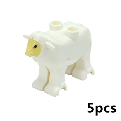 Creative DIY Model cute little Animal MOC Brick Building Blocks Pet Zoo Dog Duck Tortoise Penguin Cat Pig Bird Rabbit Toys