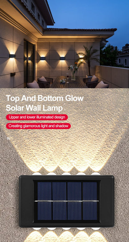 Solar Up And Down Double-headed High Brightness Wall Lights Garden Lights Door Sign Wall Lights Outdoor Waterproof Wall Washer