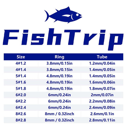 FishTrip Fishing Rod Guide Tip Repair Kit Black Top Tip Replacement 5-50pcs Stainless Steel Frame Ceramic Ring Building Repair