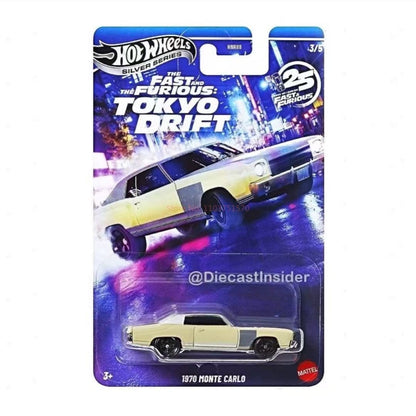 Hot Wheels Fast & Furious Silver Series Tokyo Drift Set 2025 Die-Cast Model Cars Nissan Chevrolet 1/64 Scale Collectible Toys