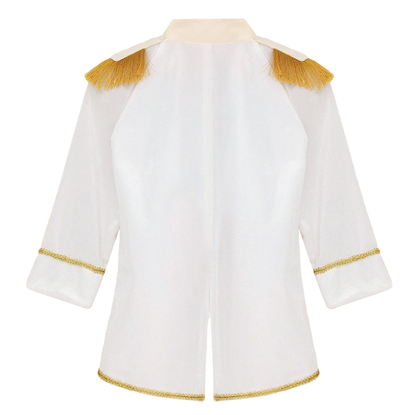 Little Boys Prince Cosplay Costume Long Sleeve Gold Fringe Braiding Velvet Tuxedo Tailcoat Royal Court Cosplay Jacket Dress Up