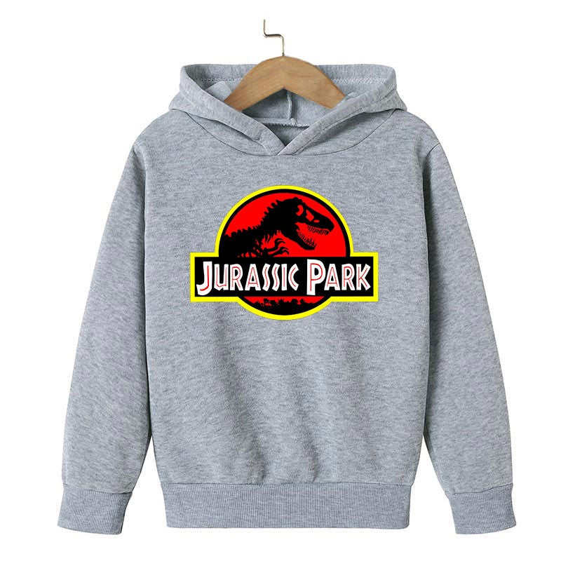 Fashion Print Jurassic Park Children's Hoodies Clothing Girls Casual Sweatshirr Spring Autumn Anime Boy Sweatshirt black Coat