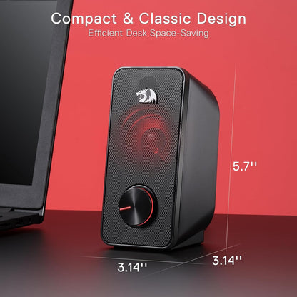 Caixa de Som Redragon GS500 Stentor USB para PC Gamer, Estéreo 2.0 Canais, com Iluminação