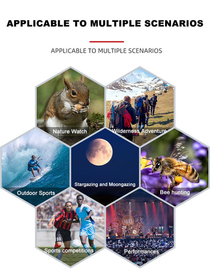 Monóculo Telescópio para Observação de Aves 25-75x60 ED HD Prisma BAK4 Impermeável e Anti-embaciamento para Acampamento ao Ar Livre e Observação da Vida Selvagem