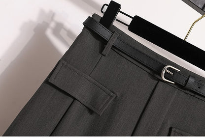 Plus Size Suit Skirts Autumn Winter Fashion New A-line Temperament Large Size Skirt Women's Solid Simplicity Casual Chic Skirt