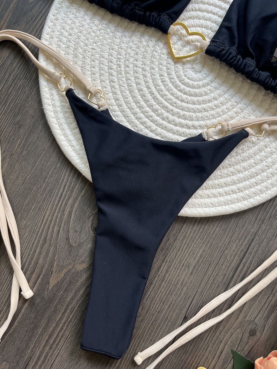 Para Praia 6 Colors Solid Brazilian Bikini Micro Swimwear T-back Swimsuit Women Sexy Biquini 2025 Thong Bikini Set Bathing Suit