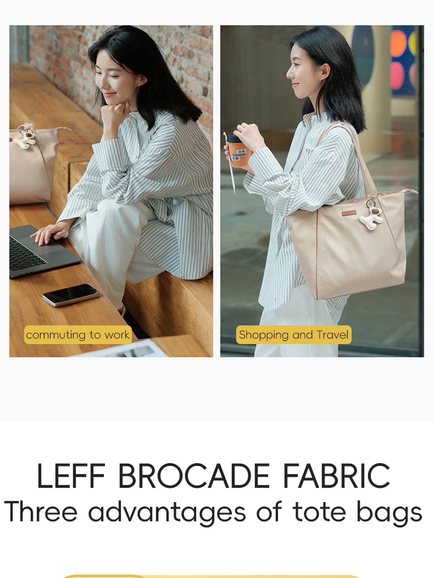 LEFF Luxury Women's Tote Bag Crossbody Bag High End Large Capacity Shoulder Bags Nylon Waterproof Commuting Bag Outdoor Bags