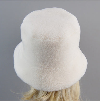 Chapéu de Pele de Carneiro Shearling Partículas Chapéus Femininos Inverno Quente Clássico Luxuoso Bonés de Alta Qualidade Chapéu Feminino Moda Novo Design Chapéu de Balde
