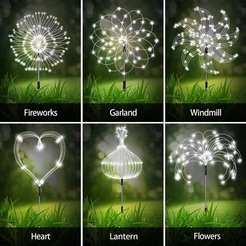 420LED Solar Firework Ground Socket Lights Waterproof Garden Decor Dandelion Fairy Lights for Outdoor Yard Pathway Lawn Patio