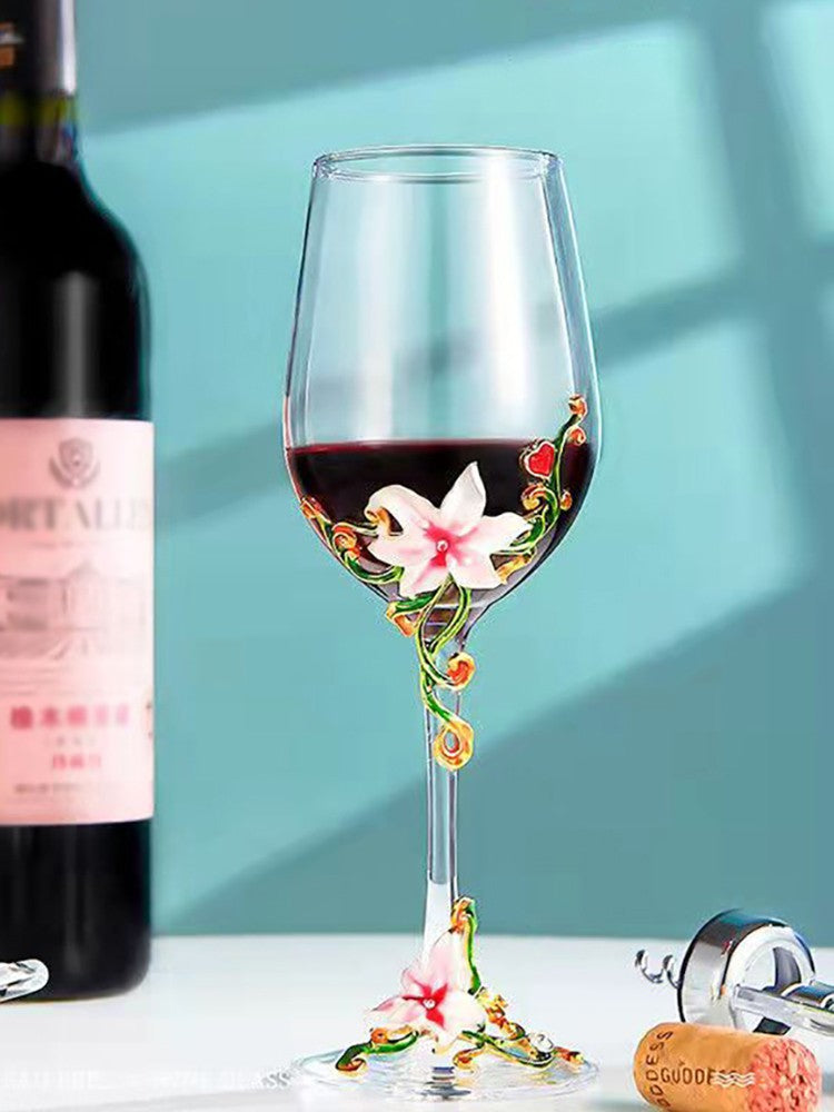 Taças de Cristal Criativas com Esmalte para Champagne Conjunto de Taças de Luxo Taças de Vinho Taça Vintage para Beber