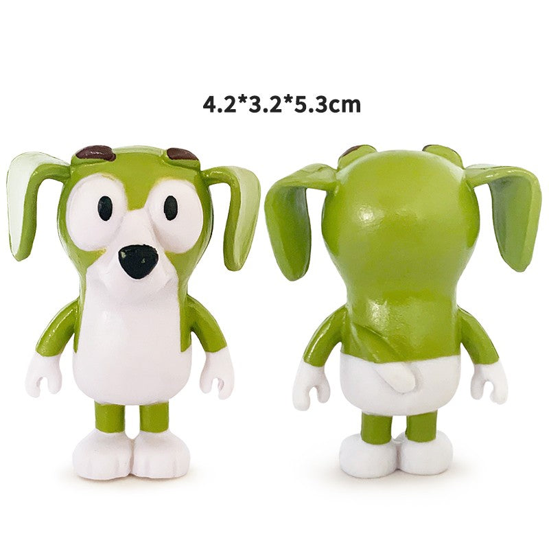 Bluey e Bingo Série Família Anime Modelo de Bonecos de Ação Desenhos Animados Mini Bonecos de PVC Enfeites Presente de Brinquedos de Decoração de Aniversário Infantil