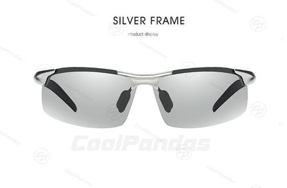 CoolPandas Óculos de Sol Fotocromáticos Masculinos Polarizados Sem Aro para Esportes ao Ar Livre Óculos de Condução Dia Noite Camaleão Óculos Masculinos