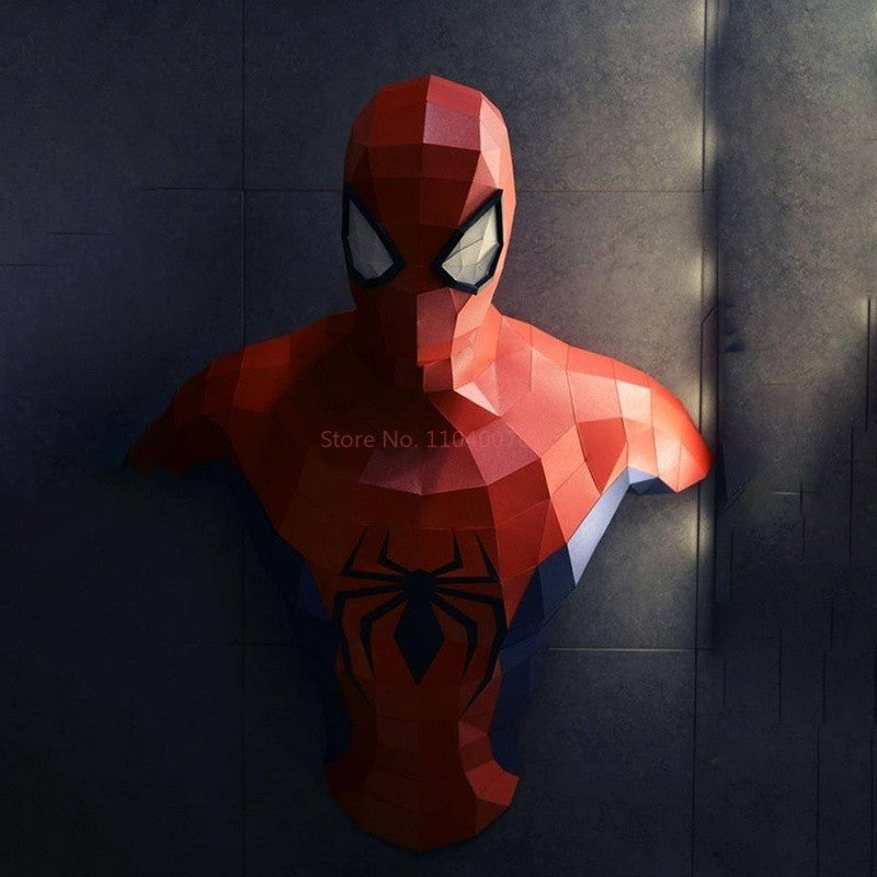 Homem Aranha Super Heróis Deadpool 3D Papercraft Modelo Escultura Faça Você Mesmo Hulk Brinquedos Artesanais Decoração de Casa Decorações de Parede de Corredor