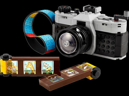 LEGO retro camera 3-in-1 set of miniature building block models for children's birthday gifts, children's collection toy set
