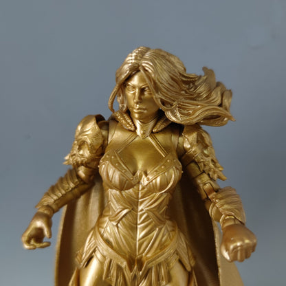 Multiverse Bat-Herói Dr.-Destino Atom Espantalho Silêncio Mulher-Maravilha Dourada 7" Boneco de Ação Solto
