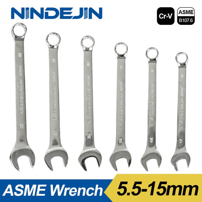 NINDEJIN 1 peça de chave de boca 5.5 6 7 8 9 10 11 12 13 14 15mm chave combinada sextavada para porcas sextavadas