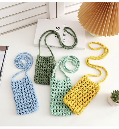 Handmade Crossbody Phone Purse - Openwork Shell Design Tote, Handmade Crossbody Phone Purse,Crochet Beach Bag