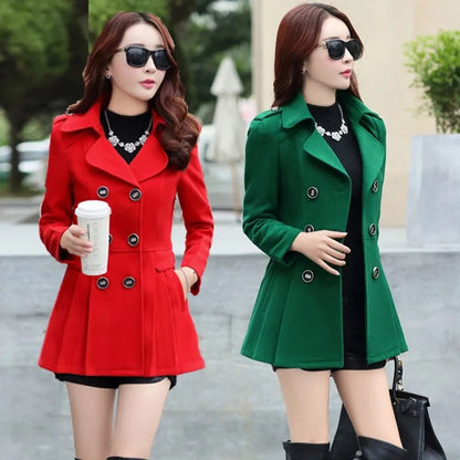 Women's Suit Woolen Coat 2024 Autumn Winter Age Reduction Elegant Ladies Wool Coat Appear Thin Fashion Short Lady Outerwear