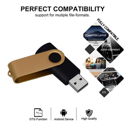 Pen Drive USB 2.0 Giratório Moderno 128GB 64GB 32GB Colorido de Alta Velocidade 16GB 8GB Stick de Memória PenDrive À Prova D'Água