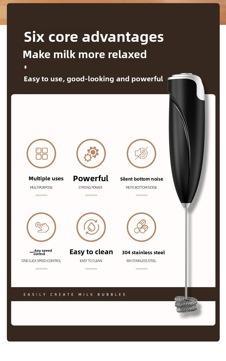 Espumador de leite a bateria, cafeteira, batedor elétrico de alta velocidade 14000 rpm, misturador de geleias, liquidificador doméstico de cozinha
