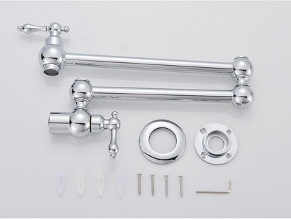 Brushed Gold Rotated Kitchen Sink Faucet Cold Water Tap Brass Basin Sink Swivel Faucets Wall Mounted Faucet