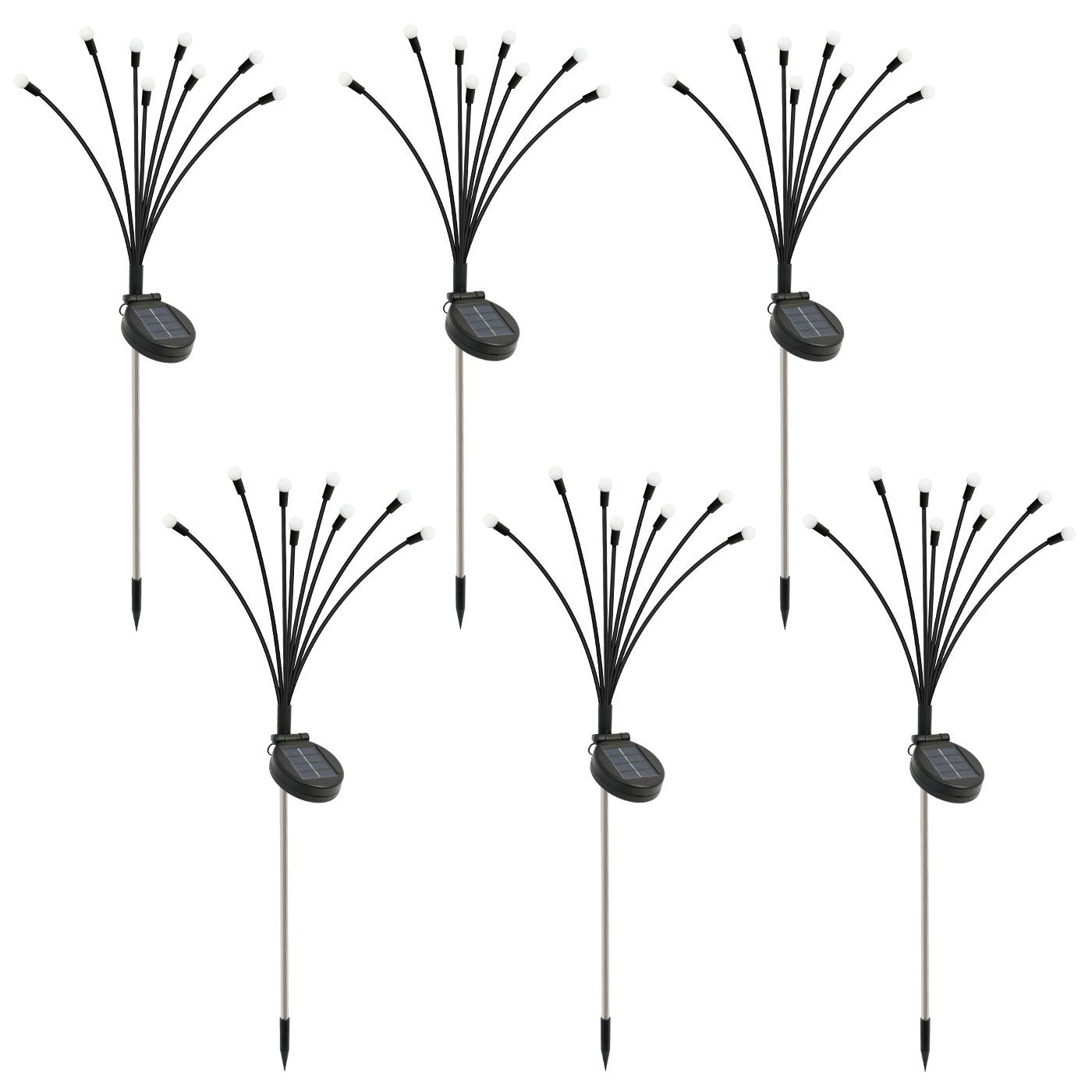 8-Head Solar Firefly Lights LED Solar Outdoor Decorative Garden Lights Waterproof High Flexibility Yard Patio Pathway Holiday