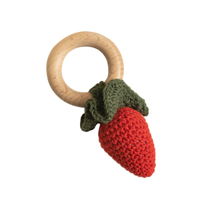 1 Brinquedo Chocalho de Crochê para Bebê Fruta Pulseira de Madeira com Design de Limão e Cereja Brinquedo Musical Chocalho para Bebês Brinquedos Mordedores Presentes para Recém-Nascidos