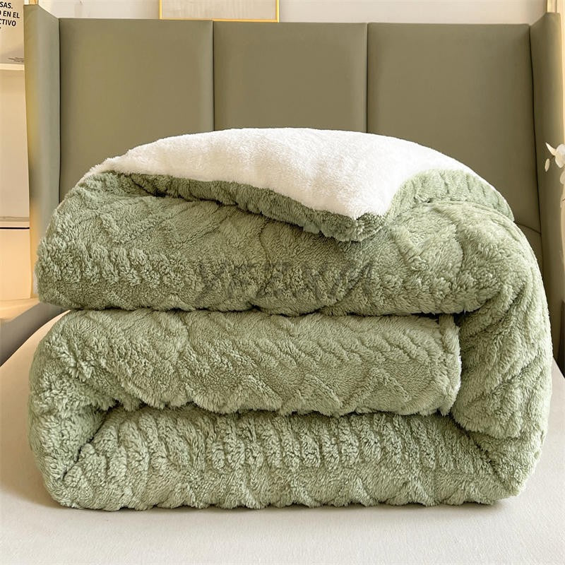 Manta de Cama Grossa de Inverno Quente de Alta Qualidade Cordeiro Artificial Caxemira Cobertores Pesados Edredom de Inverno Mais Grosso e Quente