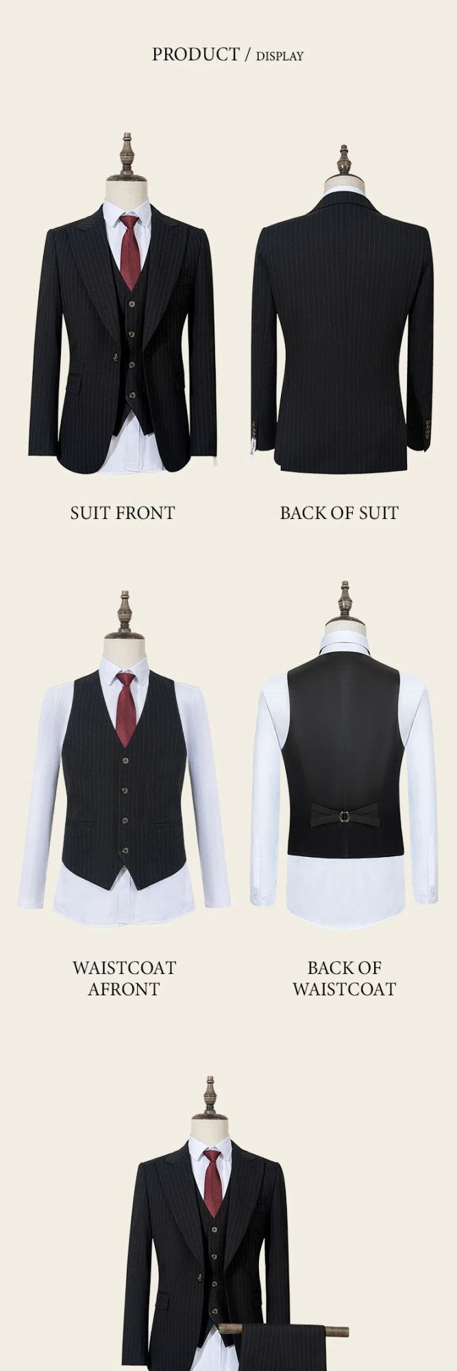 ST Cassy high-quality blue striped suits for men slim fit luxurious and elegant men's business suit 3-piece set full men's suit