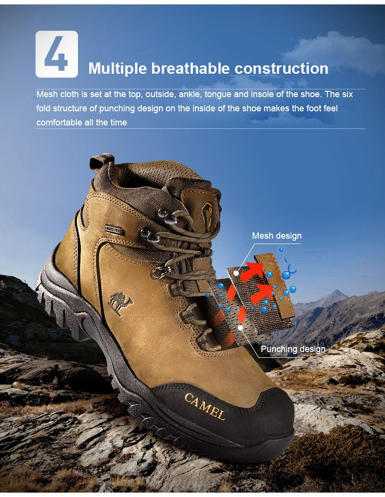 GOLDEN CAMEL Waterproof Hiking Shoes Men and Women Outdoor Anti-Slip Climbing Trekking Shoes for Men 2023 Leather Hiking Boots