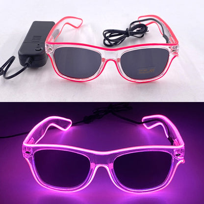 1PC Light Up LED Glasses Glow Sunglasses EL Wire Neon Glasses Glow in The Dark Party Supplies Neon Party Favors for Adults