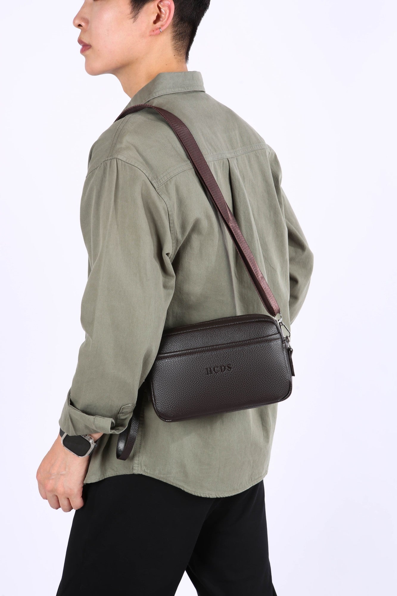 New Style Casual Men's Single Shoulder Bag - Portable Side-Hand Carrying Bag With Wrist Strap - Business-Style Crossbody Bag