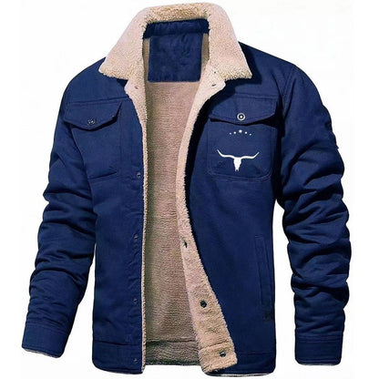 Autumn Winter Nw Men's Fleece Jacket Plush Thick Cotton Outerwear Letter Pattern Print Casual Clothing Men Windbreaker Coat