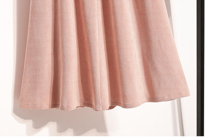 2025 Plus Size Pleated Skirts Solid Versatile Medium Length Skirt A-Line Maxi Gown Cover Autumn Winter New Half-length Skirt